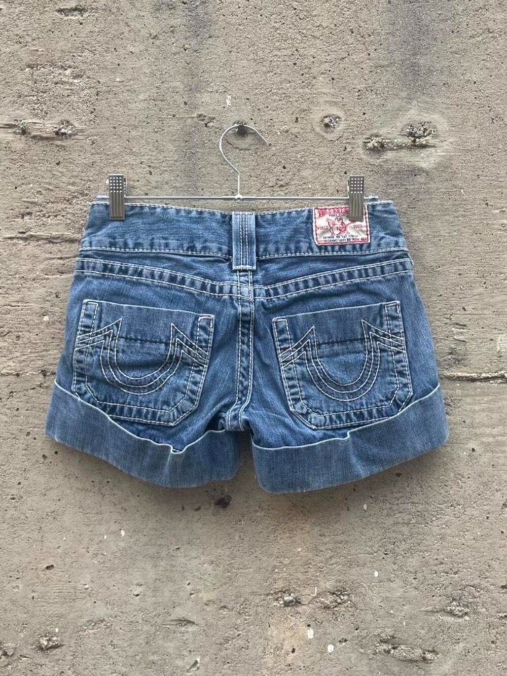 True Religion Blue Denim Cuffed Women's Shorts